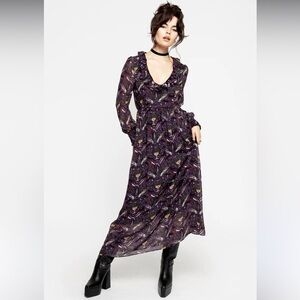 NWT Disturbia Modern Mystic Puff Sleeve Maxi Dress
